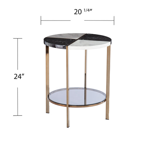 Image of Round two-tone side table Image 7