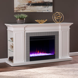 Color changing fireplace w/ storage Image 1
