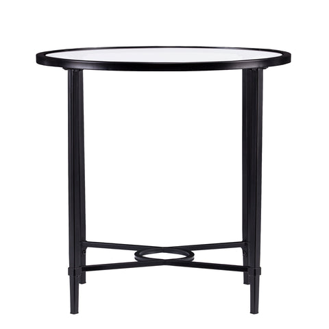 Image of Quinton Metal/Glass Oval Side Table