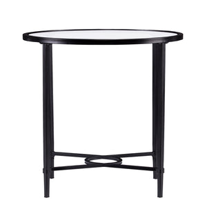 Quinton Metal/Glass Oval Side Table