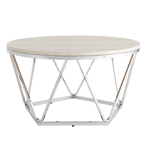 Image of Faux stone round cocktail table Image 3