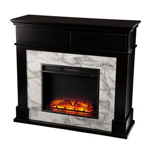 Modern two-tone electric fireplace Image 2