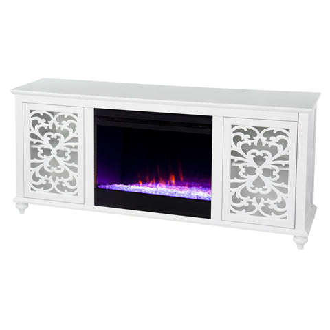 Image of Low-profile media console w/ color changing fireplace Image 4