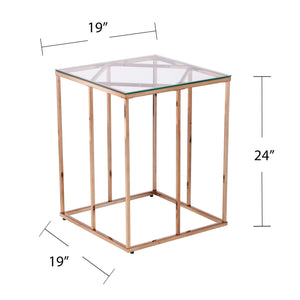 Square side table w/ glass top Image 7