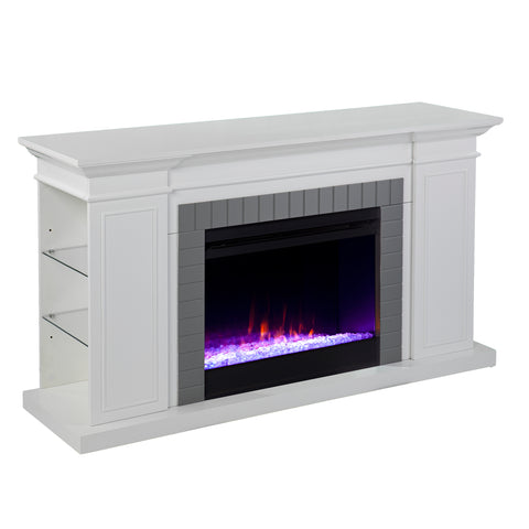 Image of Color changing fireplace w/ storage Image 2