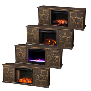 Low-profile media console w/ electric fireplace Image 6