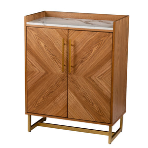 Multifunctional bar cabinet w/ faux marble top Image 9