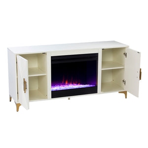 Color changing fireplace console w/ storage Image 7
