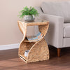Water hyacinth accent table w/ glass top Image 1