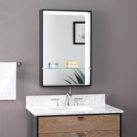 Image of Wervin Lighted Mirror w/ Shelf