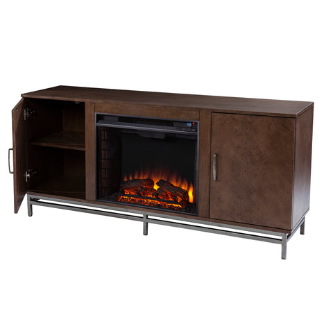 Image of Low-profile fireplace w/ storage Image 6