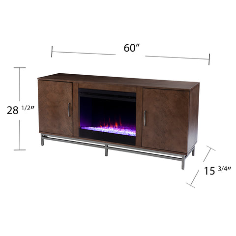 Image of Color changing fireplace w/ media storage Image 8
