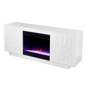 Low-profile media cabinet w/ color changing fireplace Image 3