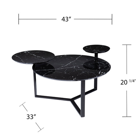Image of Faux marble coffee table with storage Image 8