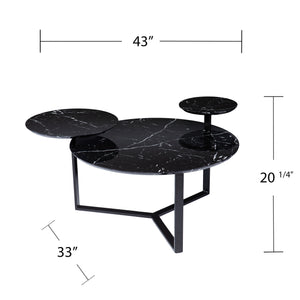 Faux marble coffee table with storage Image 8