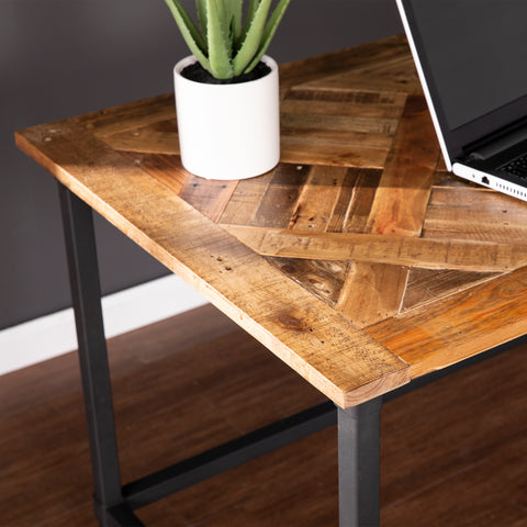 Reclaimed wood computer desk or small space dining table Image 3