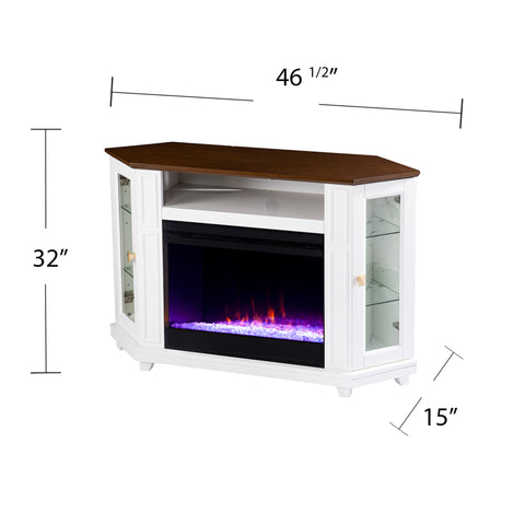 Image of Two-tone color changing fireplace w/ media storage Image 10