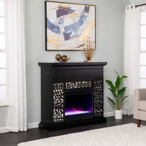 Modern electric fireplace w/ mirror accents Image 1