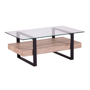 Glass-top coffee table w/ storage Image 4