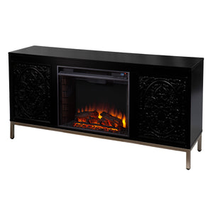 Low-profile media console w/ electric fireplace Image 3