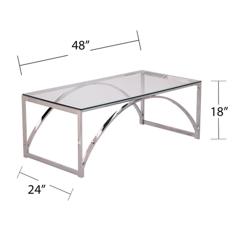 Image of Rectangular coffee table w/ glass top Image 7