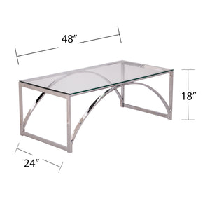 Rectangular coffee table w/ glass top Image 7