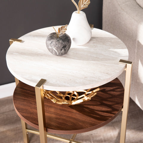 Image of Two-tier side table in round silhouette Image 2