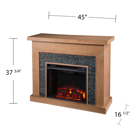 Electric fireplace w/ faux stone surround Image 10