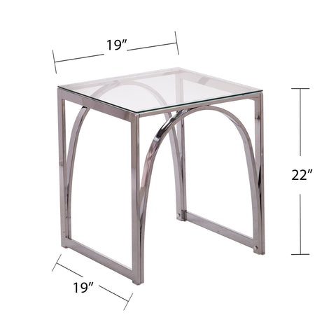 Image of Square side table w/ glass top Image 8