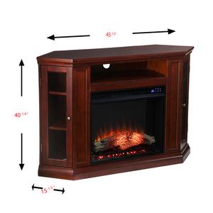 Electric fireplace curio cabinet w/ corner convenient functionality Image 7