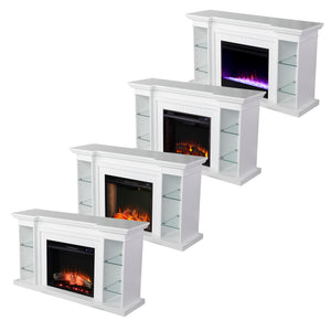 Electric fireplace curio w/ storage Image 9