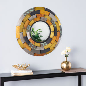Round wall mirror with multicolor frame Image 4
