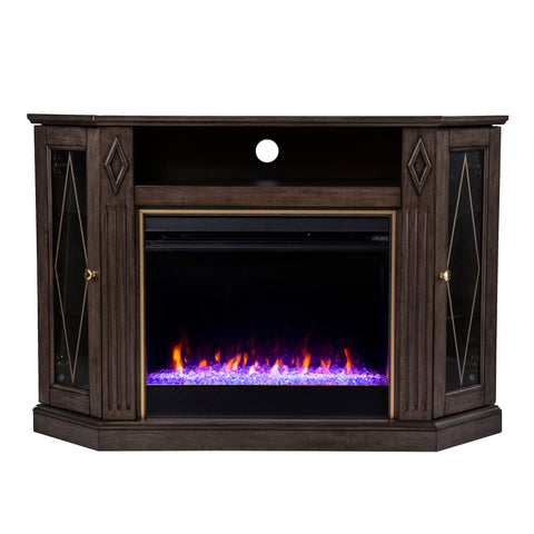 Image of Electric media fireplace w/ color changing flames Image 4
