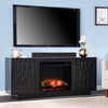 Low-profile media cabinet w/ electric fireplace Image 1