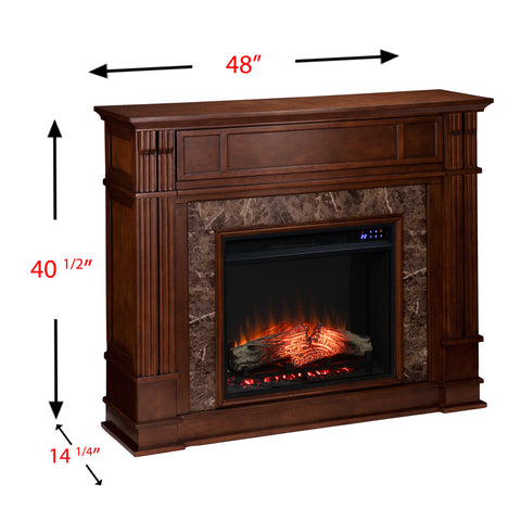 Image of Electric media fireplace w/ faux granite surround Image 9