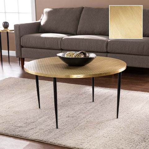 Image of Coffee table with brass tabletop Image 9