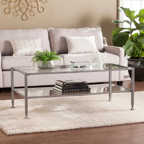 Image of Simple metal and glass coffee table Image 1