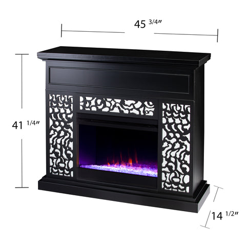 Image of Modern electric fireplace w/ mirror accents Image 8