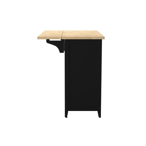 Image of Stationary kitchen island w/ drop-leaf countertop Image 8