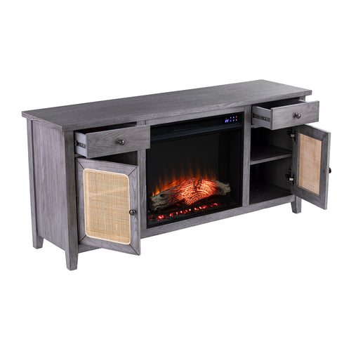Image of Fireplace media console w/ storage Image 9
