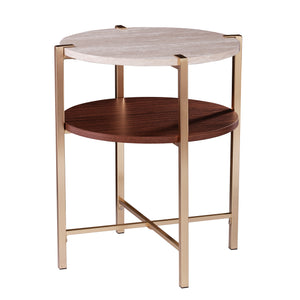 Two-tier side table in round silhouette Image 4