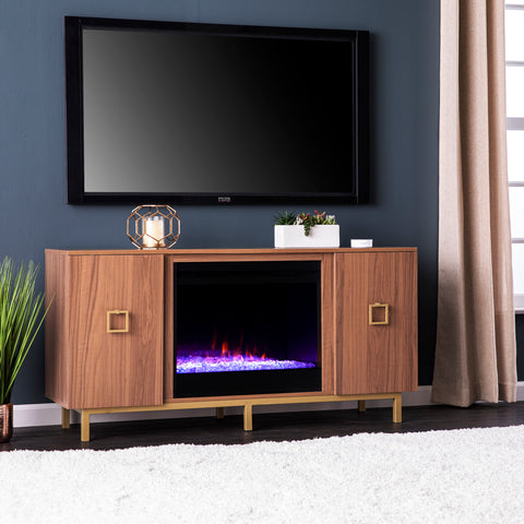 Image of Media cabinet w/ electric fireplace Image 1