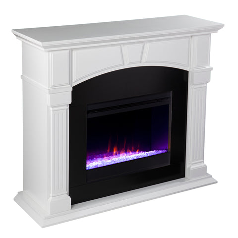 Two-tone hued electric fireplace Image 3