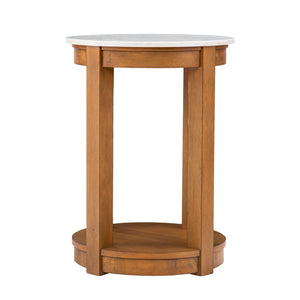 Faux marble top end table w/ display storage Image 3