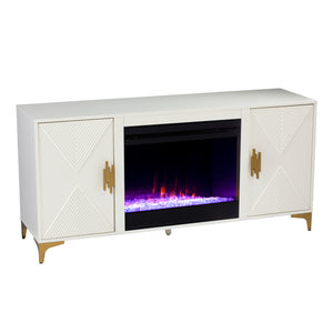 Color changing fireplace console w/ storage Image 5
