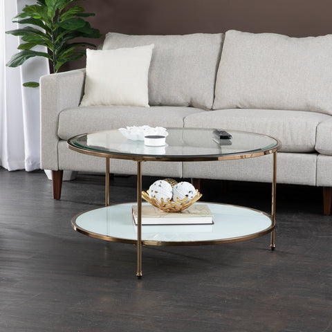 Image of Round two-tier coffee table Image 1
