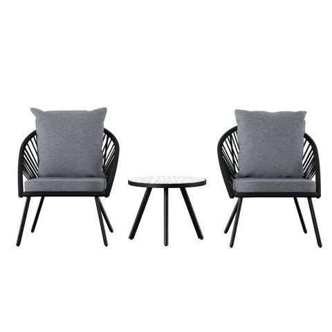 Image of Patio chairs w/ removable cushion and matching accent table Image 4