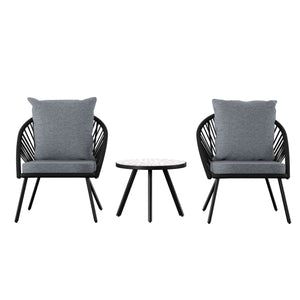 Patio chairs w/ removable cushion and matching accent table Image 4