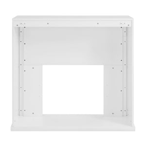 Mixed material fireplace mantel w/ mirrored surround Image 9
