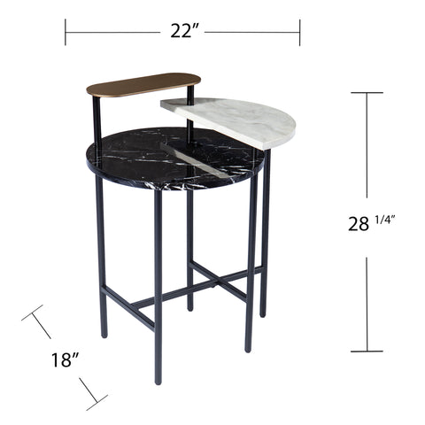 Image of Round side table with display storage Image 7